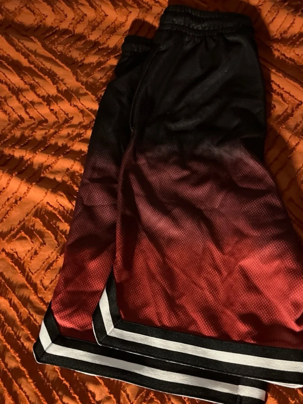 Jordan Men’s Black and Red Gradient Athletic Shorts